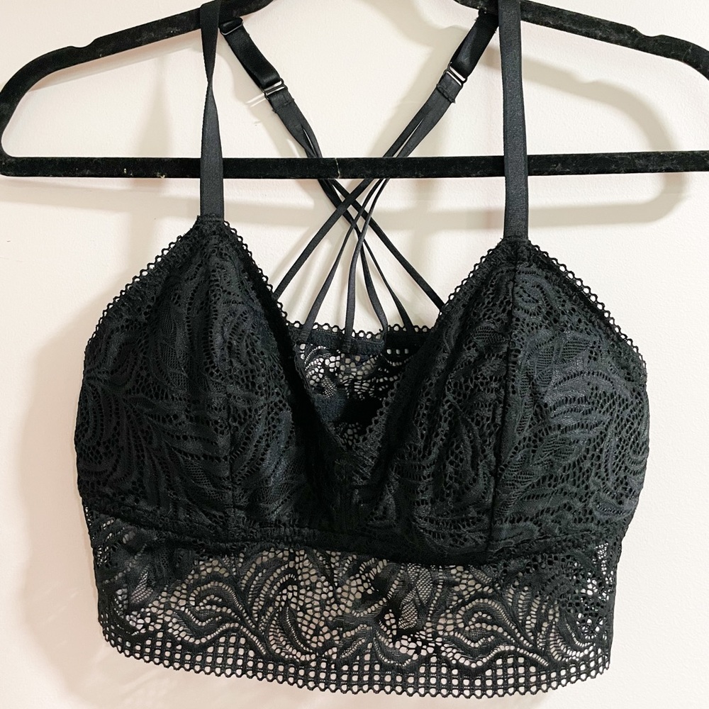 NWOT Auden Black Lace Bralette Size M